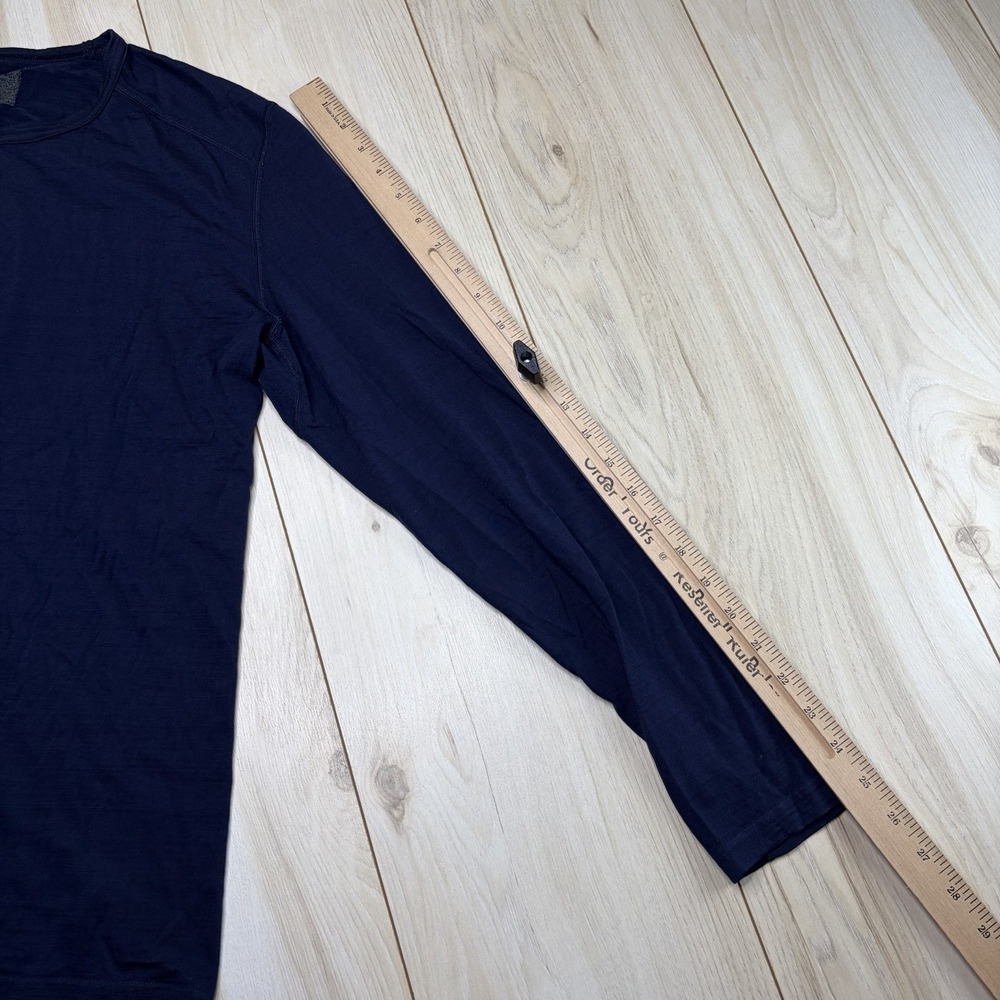 Icebreaker Merino Wool T-Shirt Mens Large Navy Blue Long Sleeve Tee Athletic - Picture 3 of 9